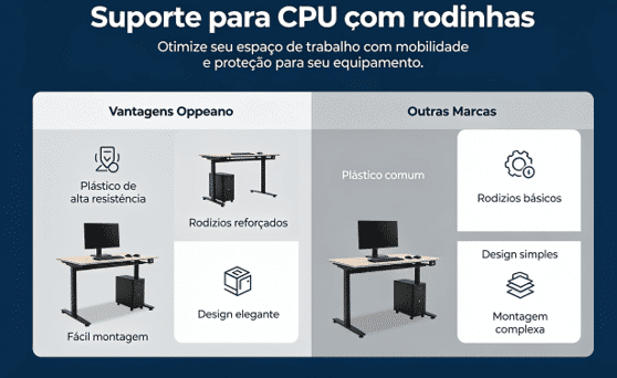 Ergonomia e organização: A utilidade do suporte para CPU com rodinhas em estações de trabalho. 3 image 9